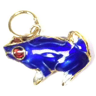 ENAMEL FROG 15X20MM BLUE